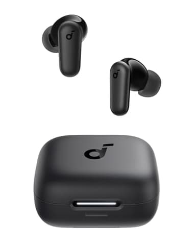 Soundcore P30i de Anker Auriculares con cancelación de ruido, cancelación de ruido fuerte e inteligente, graves potentes, 45H de reproducción, estuche 2 en 1 y soporte para teléfono, IP54, auriculares