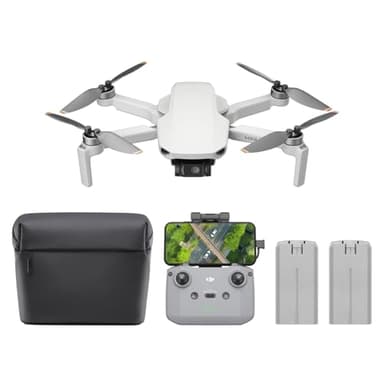 DJI Mini - Combo de dron con cámara 4K, dron con cámara 4K UHD para adultos, menos de 249 g, estabilización de cardán de 3 ejes, transmisión de video de 10 km, retorno automático, 2 baterías para un