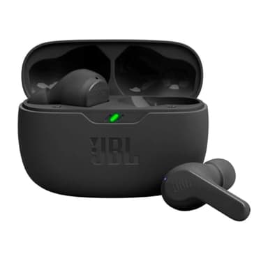 JBL Vibe Beam - Auriculares inalámbricos JBL con sonido de graves profundos, Bluetooth 5.2, resistente al agua y al polvo, llamadas manos libres con VoiceAware, hasta 32 horas de duración de la