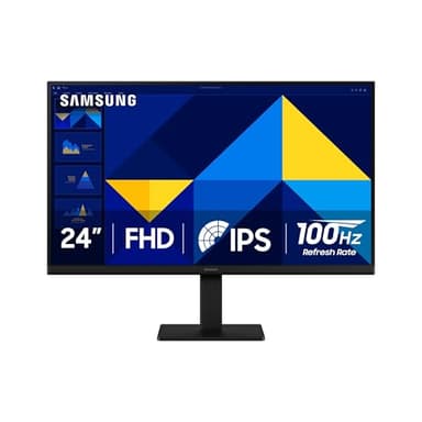 Samsung Monitor esencial de 24" (S30GD) con panel IPS y soporte de inclinación solamente, frecuencia de actualización de 100 Hz, diseño ergonómico, cuidado ocular avanzado, modo de juego, LS24D304GANXZA