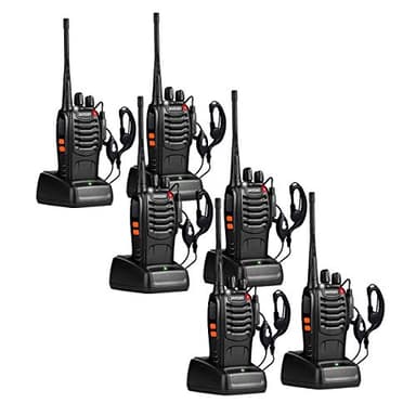 pxton Radios bidireccionales de largo alcance Walkie Talkies para adultos con auriculares, radio de mano de 16 canales de 2 vías recargable con linterna, batería de iones de litio y cargador (paquete
