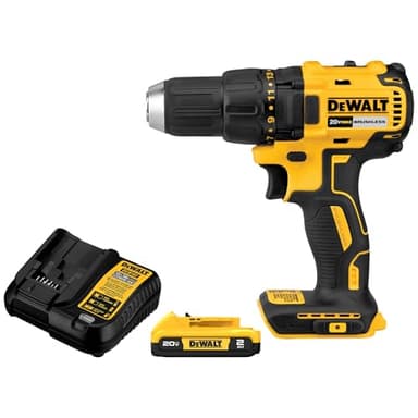 DEWALT Juego de destornilladores inalámbricos de 20 V Max, taladro eléctrico de 1/2 pulgada, 2 velocidades, batería XR 2.0 Ah y cargador incluido (DCD777D1)