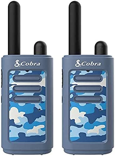 Cobra HE150 B - Walkie Talkies aptos para niños, rango de 16 millas, juego de radio bidireccional de 2 canales, azul (paquete de 2)