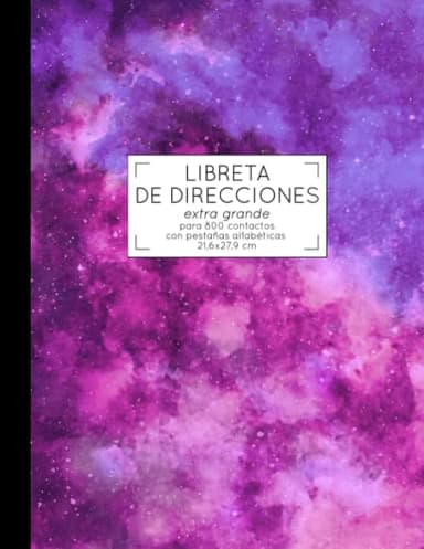 Libreta de direcciones extra grande: para 800 contactos con pestañas alfabéticas 21,6x27,9 cm (Spanish Edition)