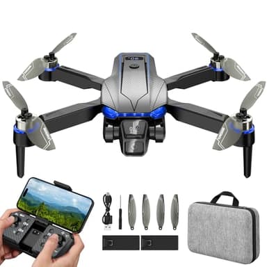 Buvnatep Drone FPV plegable para niños y adultos, ¡Liquidación! Cámara HD 1080P, estuche de transporte, selfie de control de gestos, retención de altitud, despegue/aterrizaje con una tecla, giros 3D