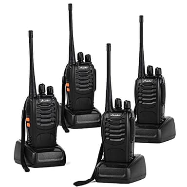 Ansoko Walkie Talkies - Radios recargables de dos vías de 16 canales UHF de 2 vías para adultos (paquete de 4)
