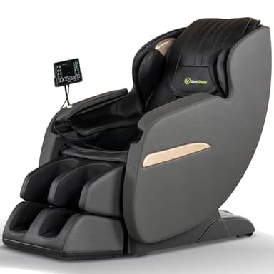 Real Relax Silla de masaje de cuerpo completo 2025 de pista S de doble núcleo, sillón reclinable de masaje Shiatsu de gravedad cero con aplicación y control LCD, Bluetooth, uso en el hogar u oficina