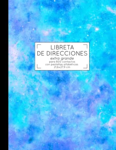Libreta de direcciones extra grande: para 800 contactos con pestañas alfabéticas 21,6x27,9 cm (Spanish Edition)