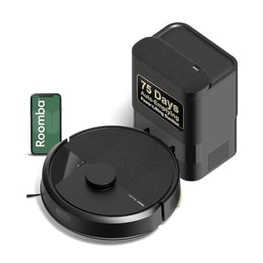 iRobot Roomba Robot aspiradora de 105 Vac con base de vacío automático – Se vacía automáticamente durante 75 días, fácil de usar, succión intensa de elevación de potencia, navegación LiDAR, limpieza multisuperficie, limpia en filas ordenadas