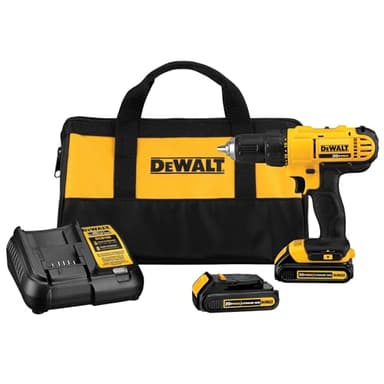 DEWALT - Kit de taladro/destornillador inalámbrico máximo de 20 V, 2 baterías y cargador incluido (DCD771C2)
