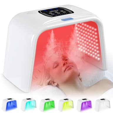 Holsn Terapia de luz LED para la cara y el cuerpo con spray LED, terapia de luz, terapia de ciclo de luz y tiempo preestablecido y brillo LED ajustable, terapia de luz roja, máscara facial para salón de belleza, spa en el hogar
