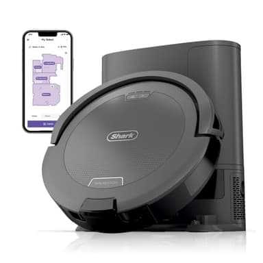 Shark Navigator Robot Aspirador con Base Autovaciante y Capacidad de 60 Días sin Bolsa, Base Autovaciante, Navegación SmartPath, Poderoso Recogido de Pelo de Mascotas, Anti-Enredo, Para Alfombras y