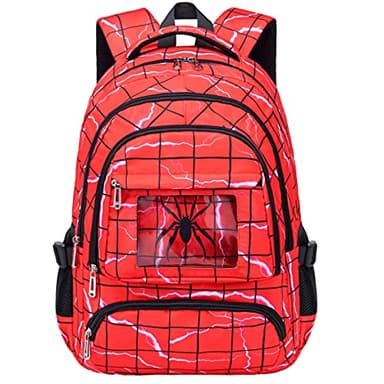 FunnyGifts Mochilas infantiles para niños para escuela primaria jardín de infantes preescolar, Rojo -, dibujos animados