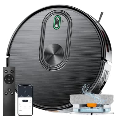 XIEBro Robot aspirador y trapeador, 6500Pa fuerte succión, aspiradora robótica 2 en 1 con navegación inercial giroscópica, 200 minutos de funcionamiento, aplicación/Wi-Fi/control de voz, delgado, para
