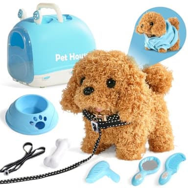 Juguetes para perros y niñas, juguetes para niños de 3, 4, 5, 6, 7, 8 años, regalo de cumpleaños, robot realista, juguete para cachorros para niños de 3, 4, 5, 6 años, juguete para mascotas que