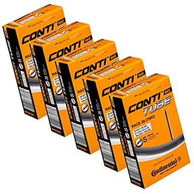 Continental Race 28 700 x 20-25c - Válvula larga Presta de 3.150 in (5 unidades), color negro