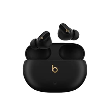 Beats Studio Buds + | Auriculares inalámbricos con cancelación de ruido, compatibilidad mejorada con Apple y Android, micrófono integrado, auriculares Bluetooth resistentes al sudor, audio espacial, color negro/dorado