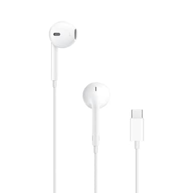 Auriculares Apple EarPods con conector USB-C, auriculares con cable con control remoto incorporado para controlar música, llamadas telefónicas y volumen