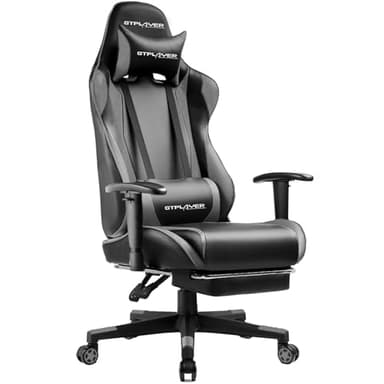 GTRACING Silla de juegos con reposapiés, silla ergonómica de escritorio para juegos de computadora, silla reclinable para jugadores, ajuste de altura del asiento, balancín giratorio con reposacabezas
