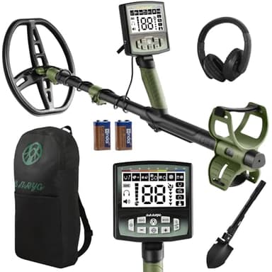 Gbnryg Detector de metales profesional para adultos, bobina de búsqueda impermeable IP68 de 12 pulgadas con retroiluminación LCD, detector de oro de 5 modos, chip DSP avanzado y sistema de alta