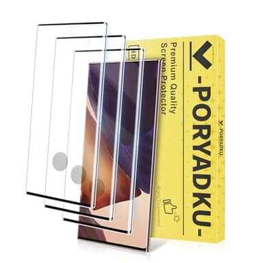 Paquete de 3 protectores de pantalla para Samsung Galaxy Note 20 Ultra, vidrio templado 9H, cobertura completa, compatible con fundas, transparente HD, antiarañazos, compatible con huellas dactilares