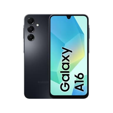 Samsung Galaxy A16 4G LTE (128 GB + 4 GB) Modelo internacional SM-A165F/DS desbloqueado de fábrica, 6.7", doble SIM, cámara triple de 50 MP (paquete con funda), negro